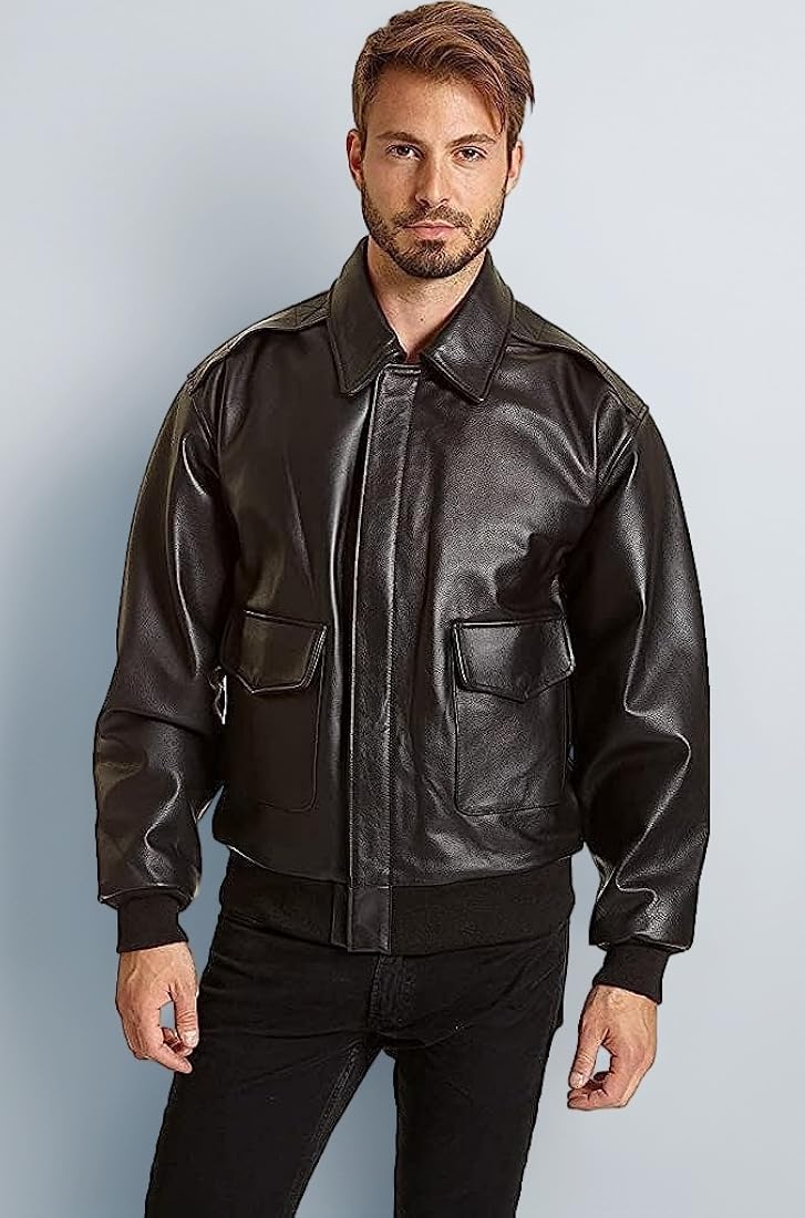 Buy Excelled Men's Big and Tall Leather Flight Jacket, Black, XLT